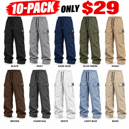 🔥Black Friday Day 🔥 Best-Seller Men's Solid-Color Cargo Pants — Loose Fit, Casual Style!
